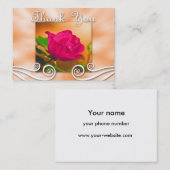 Dunkle rosa Rose danken Ihnen Geschäfts-Karte Visitenkarte (Vorne/Hinten)