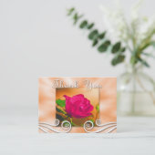 Dunkle rosa Rose danken Ihnen Geschäfts-Karte Visitenkarte (Stehend Vorderseite)