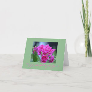 Dunkle rosa Rosen Dankeskarte