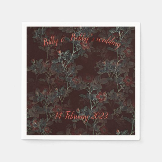 Dunkle Rose Cocktail Serviette. Personalisierbar. Serviette (Vorderseite)