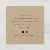 Dunkle Rose der Blüte Rustikale Kraft Botanisches Quadratische Visitenkarte (Rückseite)