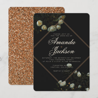 "Dunkle Rose" - Einladung zur Hochzeitsfeier mit F