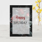 Dunkle Rose fallen gotisch zum Geburtstag ab Karte (Gelbe Blume)