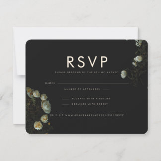 "Dunkle Rose" - Flat UAWG Wedding Response Card RSVP Karte