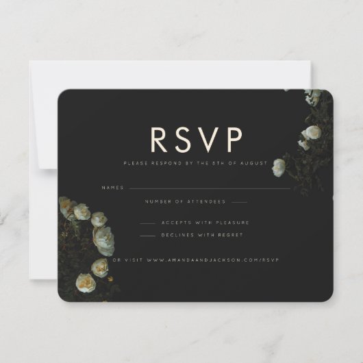 "Dunkle Rose" - Flat UAWG Wedding Response Card RSVP Karte (Vorderseite)