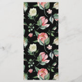 Dunkle Rose | Frühjahrs-Florals-Hochzeitsmenü Menükarte (Rückseite)