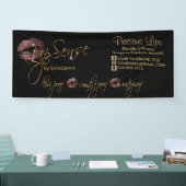 Dunkle Rose Glitzer und Goldlips Banner (Messe)
