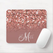 Dunkle Rose Gold Glitzer Bling Personalisiert Mousepad (Mit Mouse)