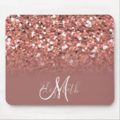 Dunkle Rose Gold Glitzer Bling Personalisiert Mousepad (Vorne)