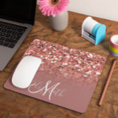 Dunkle Rose Gold Glitzer Bling Personalisiert Mousepad