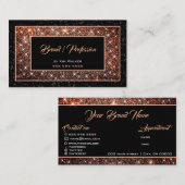 Dunkle Rose Gold Glitzer Social Media Black Glam Visitenkarte (Vorne/Hinten)
