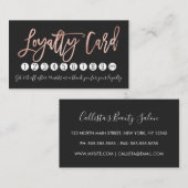 Dunkle Rose Gold Moderne Typografie Schwarz-weiß Treuekarte (Vorne/Hinten)