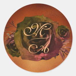 Dunkle Rose Goth Monogram Wedger Sticker