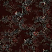 Dunkle Rose Gothic Duschvorhang