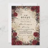 Dunkle Rose Gotische Halloween-Feier Einladung (Vorderseite)