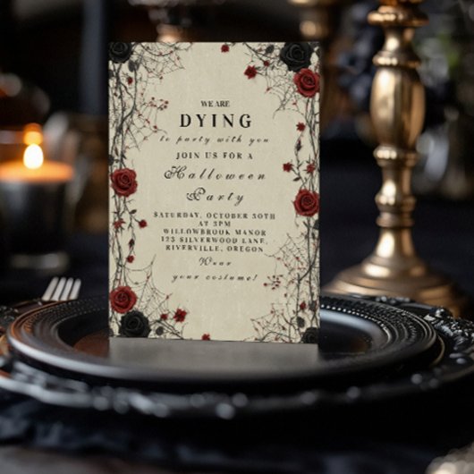 Dunkle Rose & Kobelgegenstände Einladung