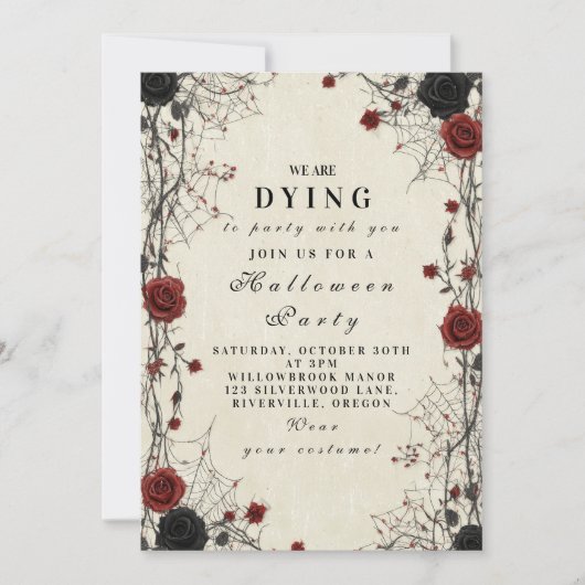 Dunkle Rose & Kobelgegenstände Einladung (Vorderseite)