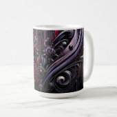 Dunkle Rose Kunst Tasse (VorderseiteRechts)