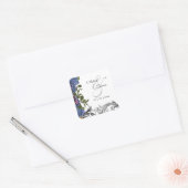 Dunkle Rose Lila gotische Hochzeit Quadratischer Aufkleber (Umschlag)