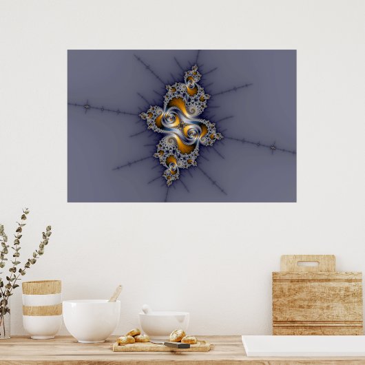 Dunkle Rose - Mandelbrot-Fraktal Poster (Küche)