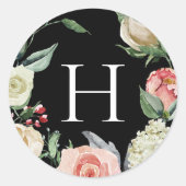 Dunkle Rose | Monogram Wedding Umschlag Aufkleber (Vorderseite)