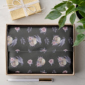 Dunkle Rose Raven Skulls Halloween Tissue Paper Seidenpapier (Geschenk)