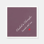 Dunkle Rose Rosa Mit Monogramm Hochzeitscocktail Serviette (Vorderseite)