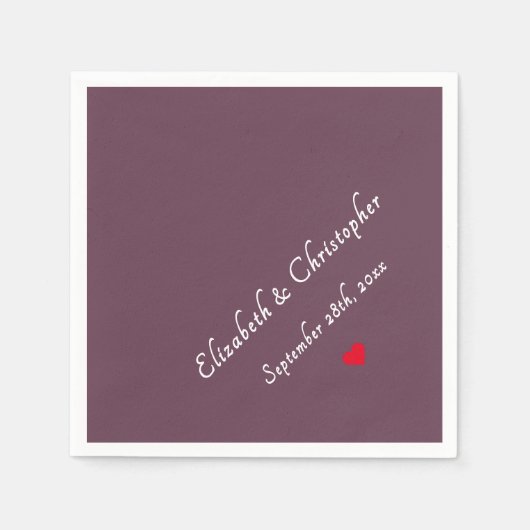 Dunkle Rose Rosa Mit Monogramm Hochzeitscocktail Serviette (Vorderseite)