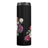 Dunkle Rose Schwarzer Hintergrundname Monogramm Thermosbecher (Rückseite)