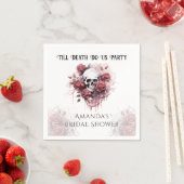 Dunkle Rose Skull Gothic Halloween Brautparty Serviette (Beispiel)