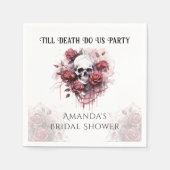 Dunkle Rose Skull Gothic Halloween Brautparty Serviette (Vorderseite)