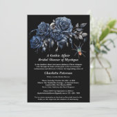 Dunkle Rose Spider Gothic Halloween Brautparty Einladung (Stehend Vorderseite)