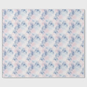 Dunkle Rose und blaue Aquarellfarbe Abstrakt Geschenkpapier (Flach)