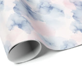 Dunkle Rose und blaue Aquarellfarbe Abstrakt Geschenkpapier (Rolleneckpunkt)