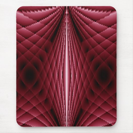 Dunkle Rose und schwarz geometrisches Quiltmuster Mousepad (Vorne)
