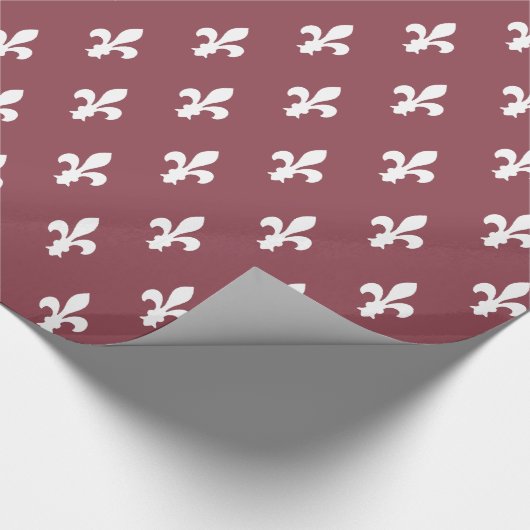 Dunkle Rose Viktorianisch Fleur de Lys Geschenkpapier (Ecke)