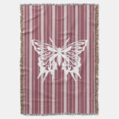 Dunkle Rose Viktorianischer Streifen mit Schmetter Decke (Vorderseite Vertikal)