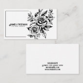 Dunkle Rose Zwei Schwarz-Weiß-Tattoo-Künstler Visitenkarte (Vorne/Hinten)