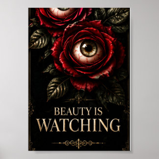 Dunkle Rosen Augen Gothic Halloween Horror Poster