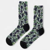 Dunkle Rosen erfreuen, Wasserfarbdruck Socken (Linkes Detail)