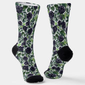 Dunkle Rosen erfreuen, Wasserfarbdruck Socken (Gewinkelt)