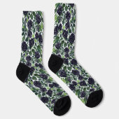 Dunkle Rosen erfreuen, Wasserfarbdruck Socken (Rechts)