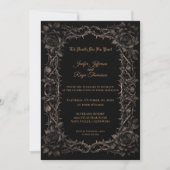 Dunkle Rosen Gothic Hochzeits Einladung (Vorderseite)