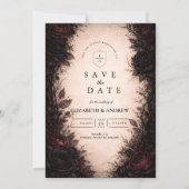 Dunkle Rosen-Gotische Hochzeit Save The Date (Vorderseite)