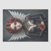 Dunkle Rosen-Seraphim-Decoupage Seidenpapier (Vorderseite)