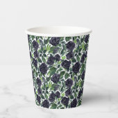 Dunkle Rosen Wasserfarben-Ornament Pappbecher (Vorderseite)