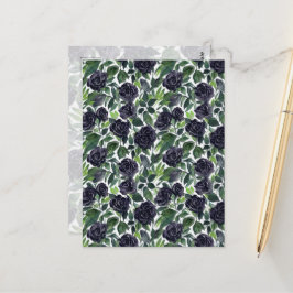 Dunkle Rosenfreude, Wasserfarbe schwarze Rosen dru Postkarte