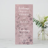Dunkle Rosenhochzeit und florales Hochzeitsprogram (Stehend Vorderseite)