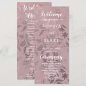 Dunkle Rosenhochzeit und florales Hochzeitsprogram (Vorne/Hinten)