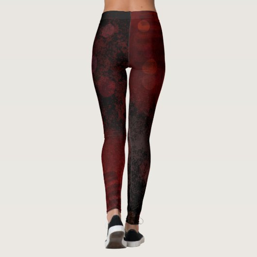 Dunkle rote Blasen Leggings (Rückseite)